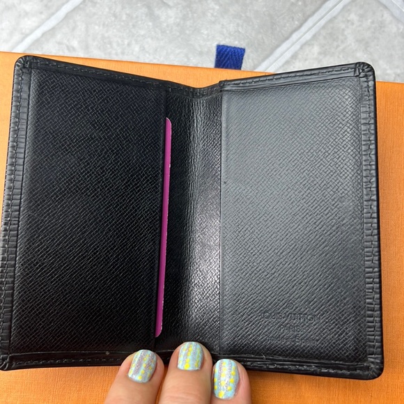 Auth. LV Louis Vuitton black unisex Mini Wallet card holder compact Epi leather - Picture 9 of 17